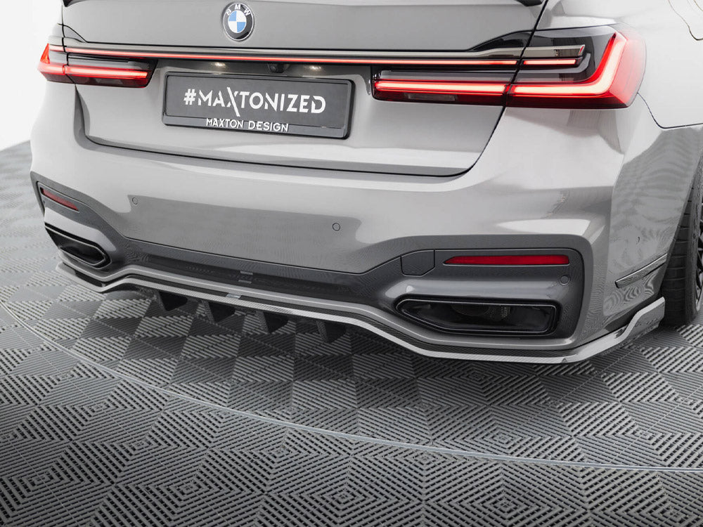 Prepreg Carbon Fiber Rear Splitter BMW 7 M-Pack G11 / G12 Facelift - Wayside Performance 