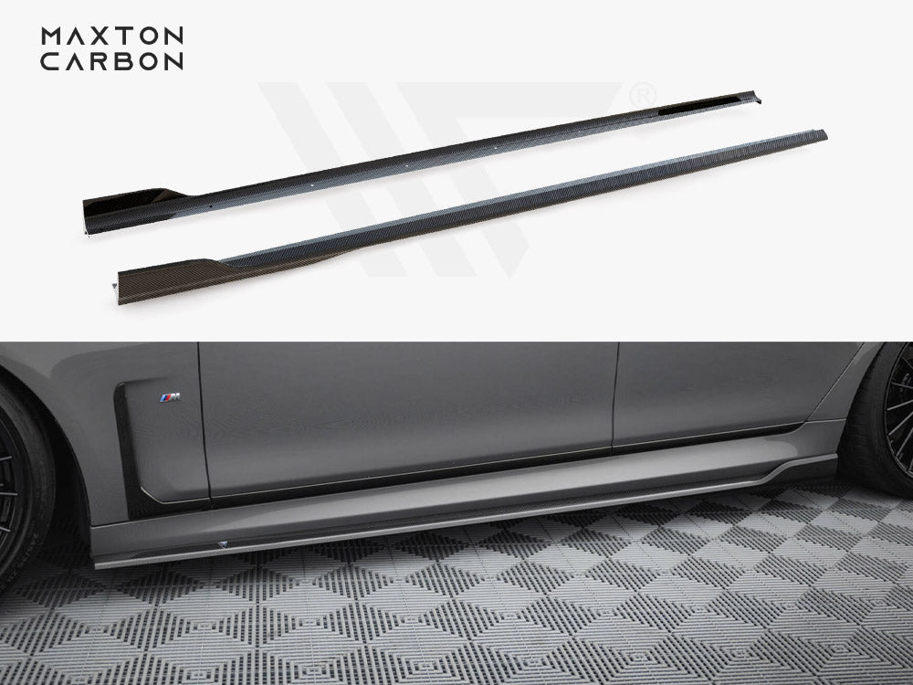 Carbon Fiber Side Skirts BMW 7 M-Pack G11 Facelift - Wayside Performance 