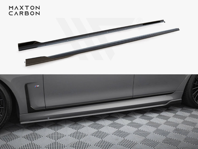 Carbon Fiber Side Skirts BMW 7 M-Pack G11 Facelift - Wayside Performance 