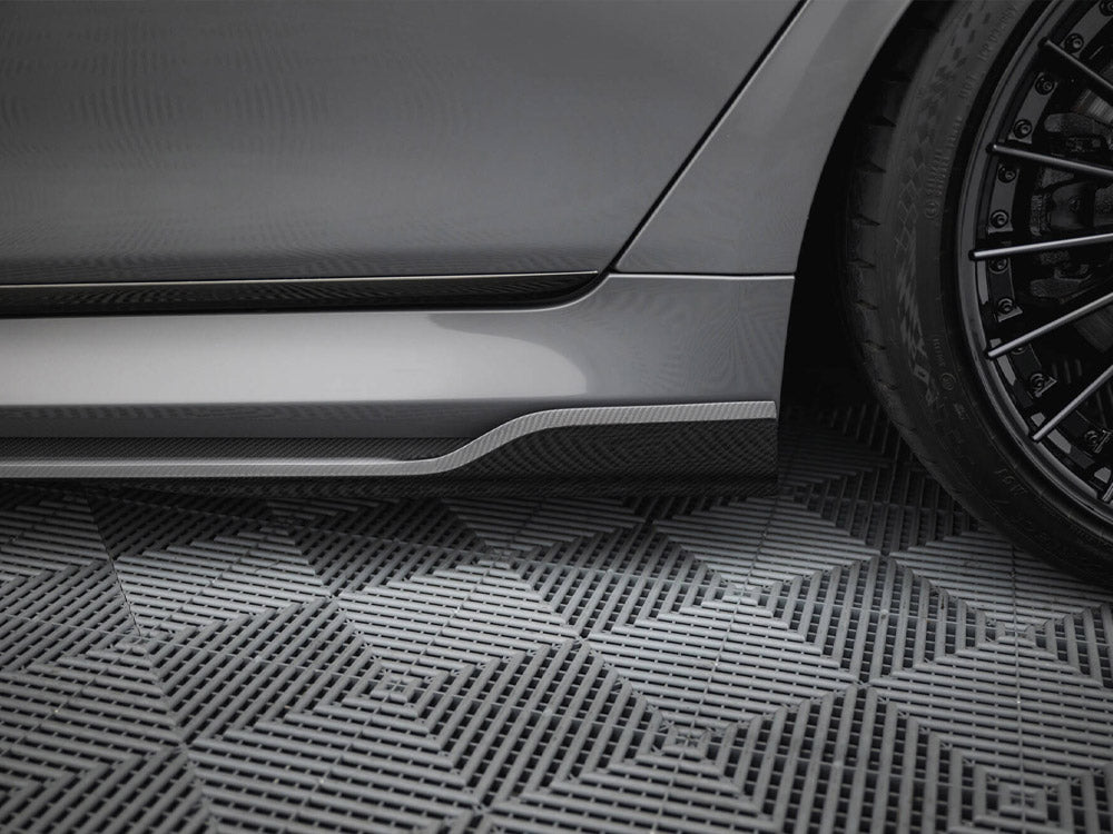 Carbon Fiber Side Skirts BMW 7 M-Pack G11 Facelift - Wayside Performance 