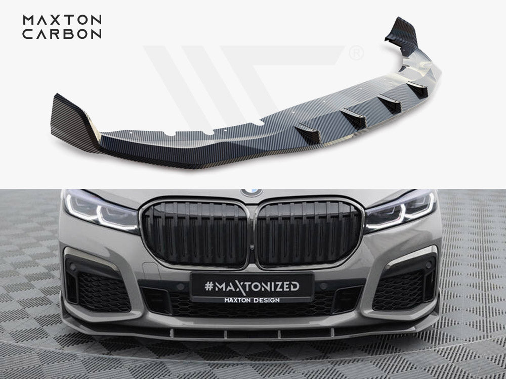 Prepreg Carbon Fiber Front Splitter + ABS Splitter BMW 7 M-Pack G11 Facelift - Wayside Performance 