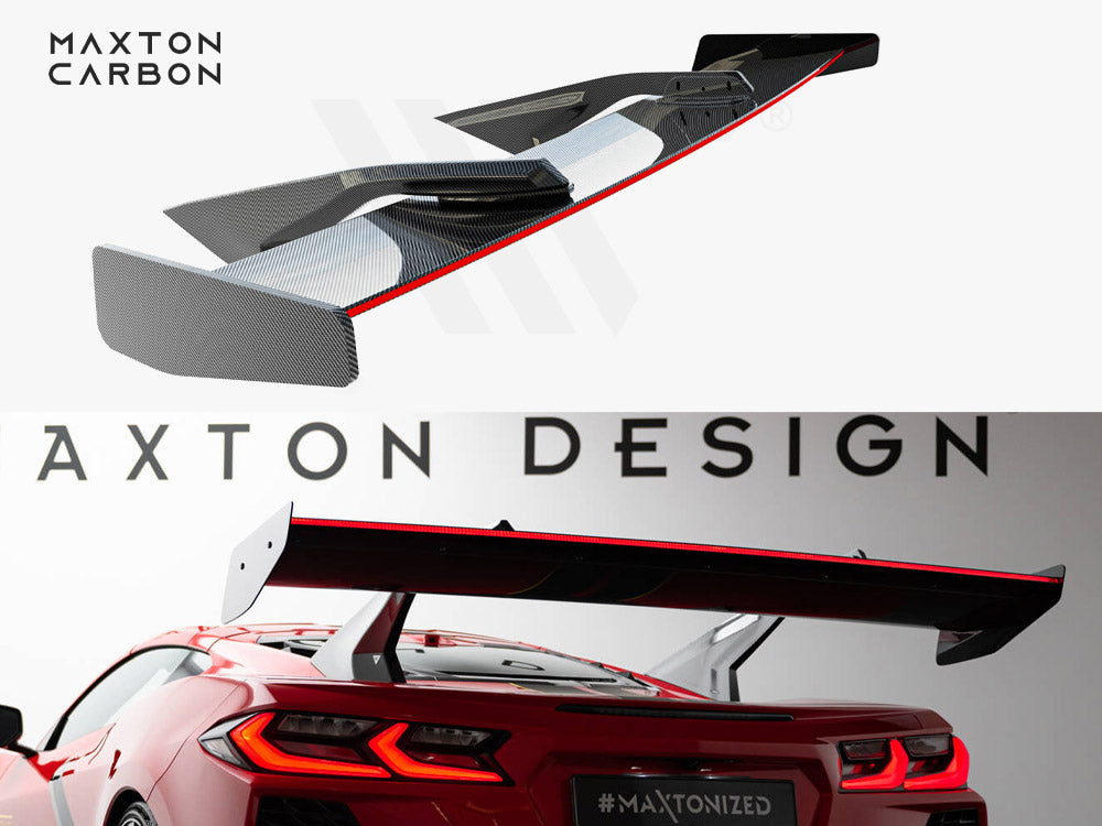 Maxton Carbon Spoiler + LED Chevrolet Corvette C8 - Wayside Performance 