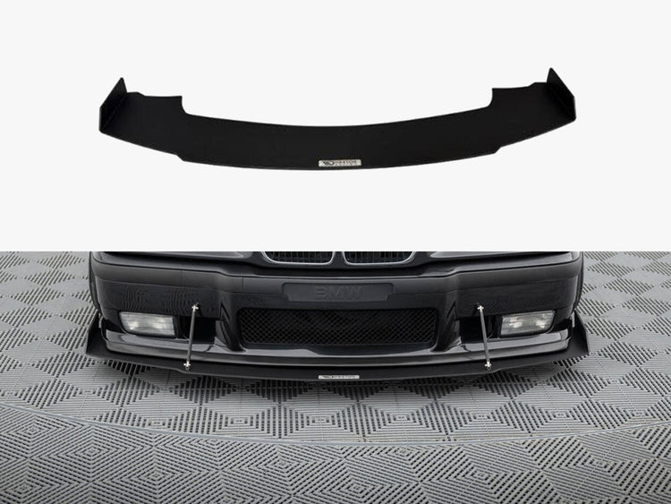 Maxton Design front racing splitter for BMW M3 E36 coupe and cabrio, high-performance aerodynamic car part, black finish
