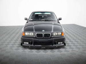 Maxton Design front racing splitter for BMW M3 E36 coupe and cabrio, enhances aerodynamics and sporty appearance.