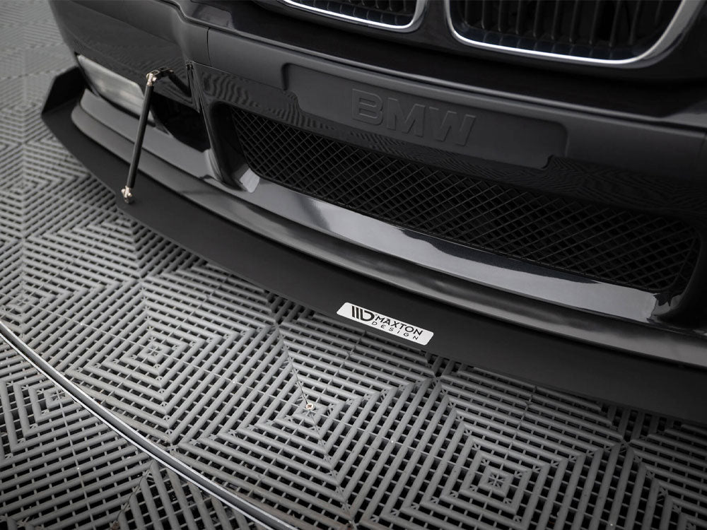 Maxton Design front racing splitter for BMW M3 E36 coupe and cabrio, high-performance aerodynamic car accessory.