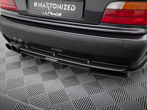 Maxton Design rear diffuser for BMW M3 E36 coupe and Cabrio, part of the M-Pack, showcasing sleek aerodynamic design.