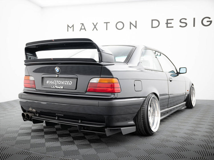 Maxton Design BMW M3 E36 coupe GT upper spoiler cap in black, designed for M-Pack coupe models.