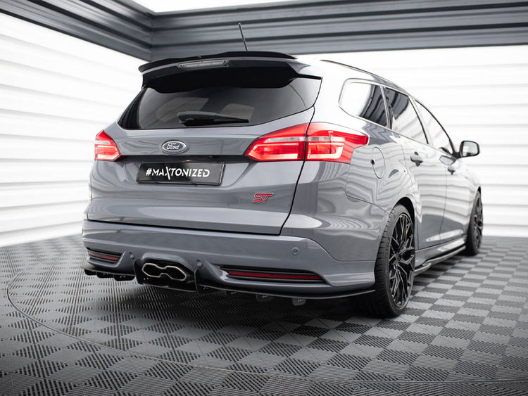 Maxton Design rear diffuser for Ford Focus 3 ST Estate, body styling accessory, black aerodynamic car part, fits ST Estate model only.