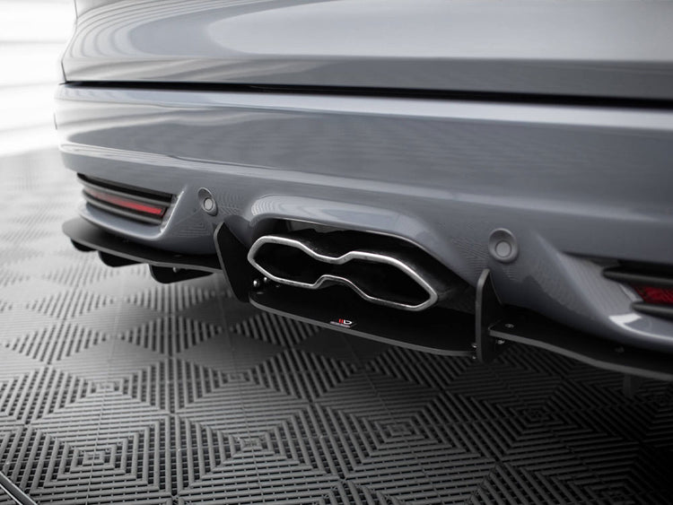 Maxton Design rear diffuser for Ford Focus 3 ST Estate, body styling accessory, black aerodynamic component installed on car