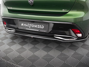 Maxton Design rear splitter with vertical bars for Peugeot 308 Hatchback Mk3, body and styling component, black finish