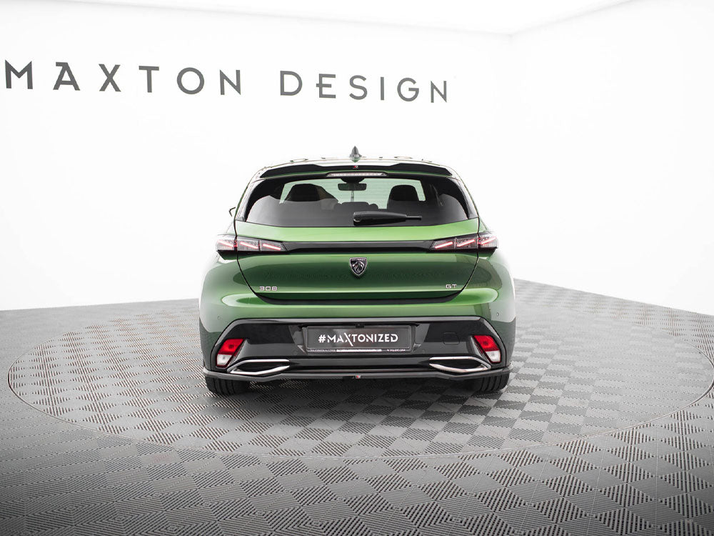 Maxton Design Peugeot 308 GT hatchback Mk3 spoiler in body and styling, showcasing the sleek aerodynamic rear spoiler from MAXTON® DESIGN.