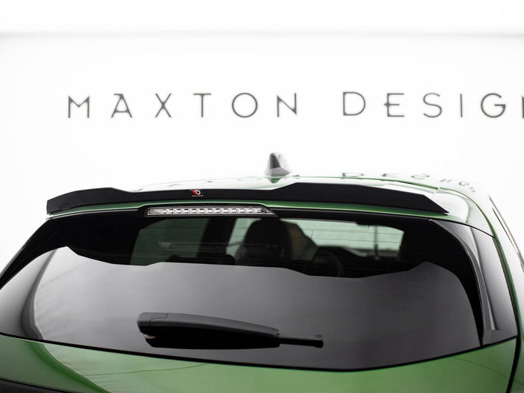 Maxton Design Peugeot 308 GT Mk3 hatchback spoiler in black with sleek aerodynamic styling, designed for enhanced car body aesthetics.