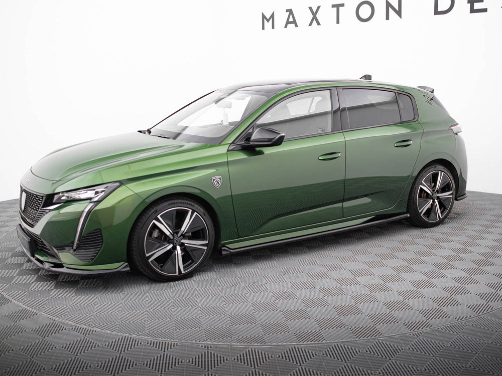 Maxton Design side skirts diffuser for Peugeot 308 Mk3 hatchback, body and styling accessories, black aerodynamic car enhancement