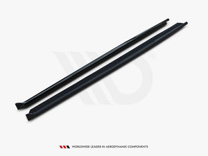 Maxton Design side skirts and diffusers for Peugeot 308 hatchback Mk3, body styling accessories in black finish.