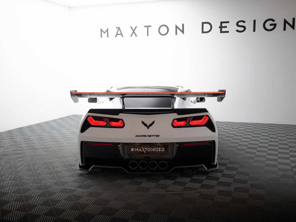Carbon Spoiler With Upper Swan Mounting + LED Chevrolet Corvette Stingray / Grand Sport C7 - Wayside Performance 