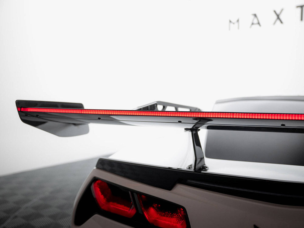 Carbon Spoiler With Upper Swan Mounting + LED Chevrolet Corvette Stingray / Grand Sport C7 - Wayside Performance 