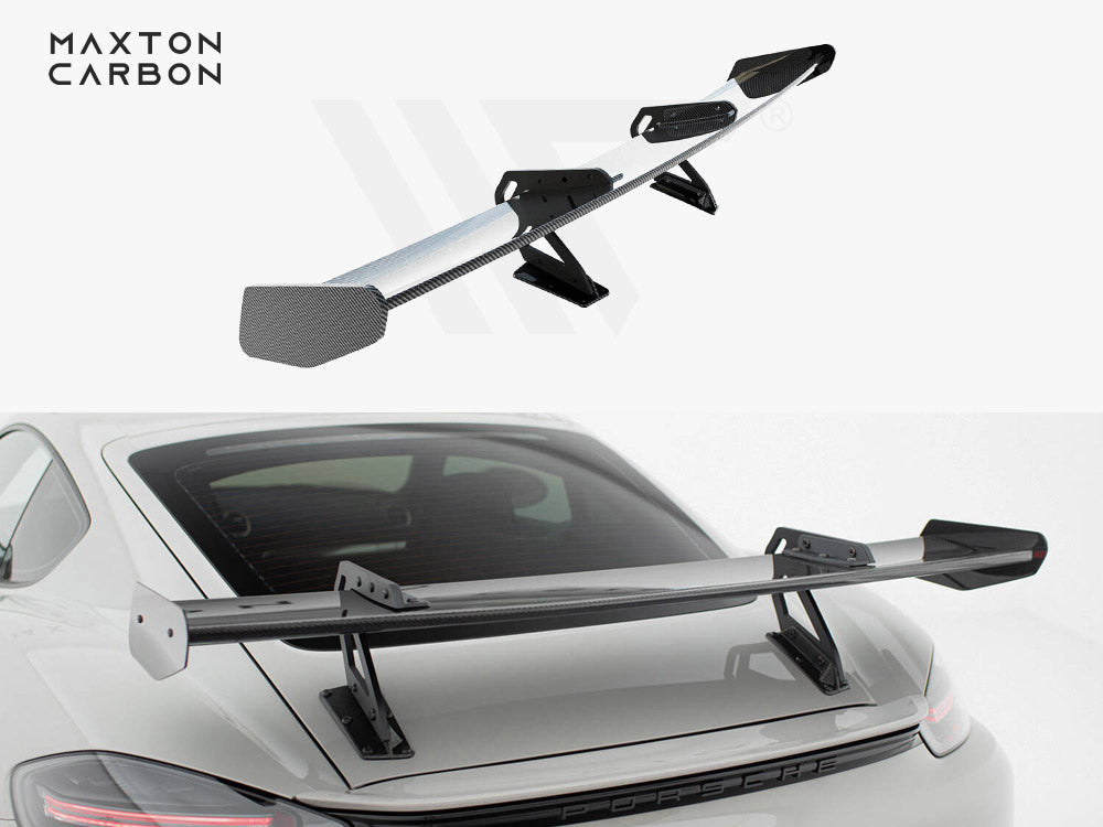 Carbon Spoiler With Upper Swan Mounting V.1 Porsche 718 Cayman GTS 982c - Wayside Performance 