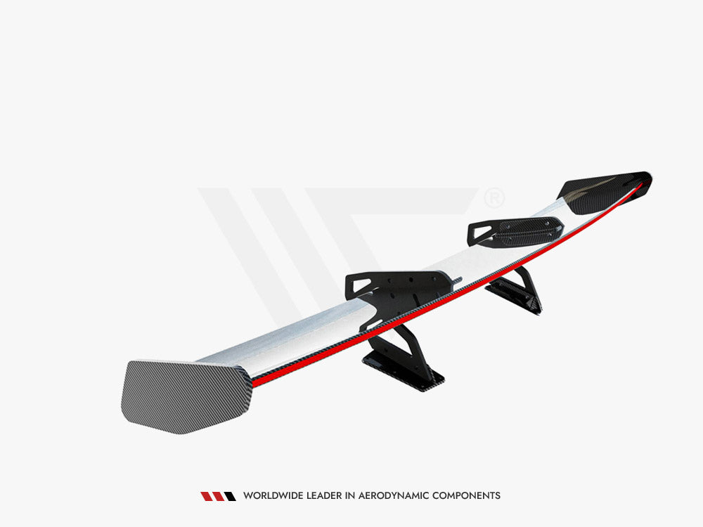 Carbon Spoiler With Upper Swan Mounting V.2 + LED Porsche 718 Cayman GTS 982c - Wayside Performance 