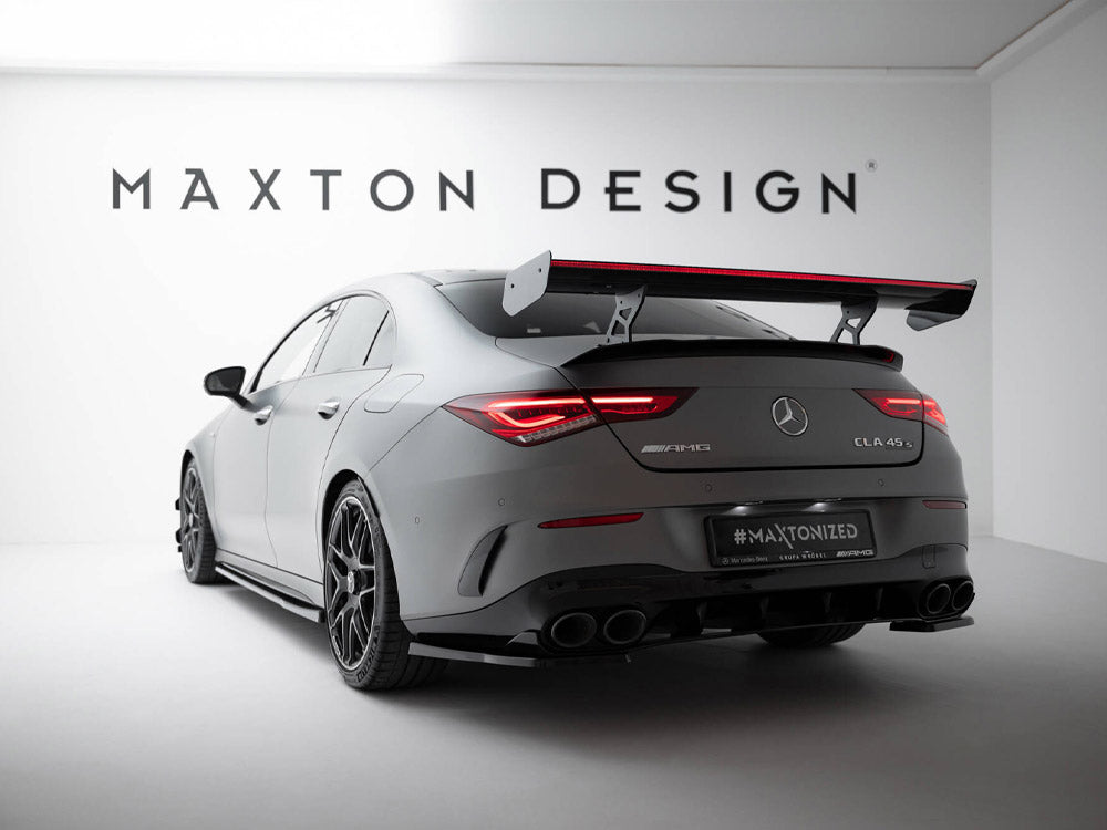 Carbon Spoiler With Internal Brackets Uprights + LED Mercedes-Benz CLA Coupe C118 / C118 Facelift - Wayside Performance 