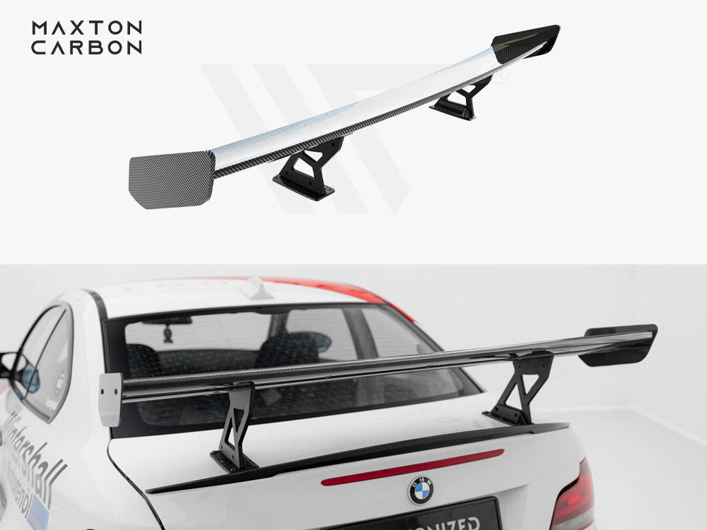 Carbon Spoiler With Internal Brackets Uprights V.1 BMW 1 M E82 - Wayside Performance 