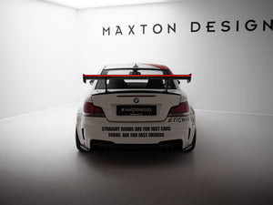 Carbon Spoiler With Internal Brackets Uprights V.1 + LED BMW 1 M E82 - Wayside Performance 