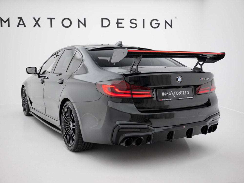 Carbon Spoiler With Internal Brackets Uprights + LED BMW 5 / M5 Sedan G30 / F90 - Wayside Performance 