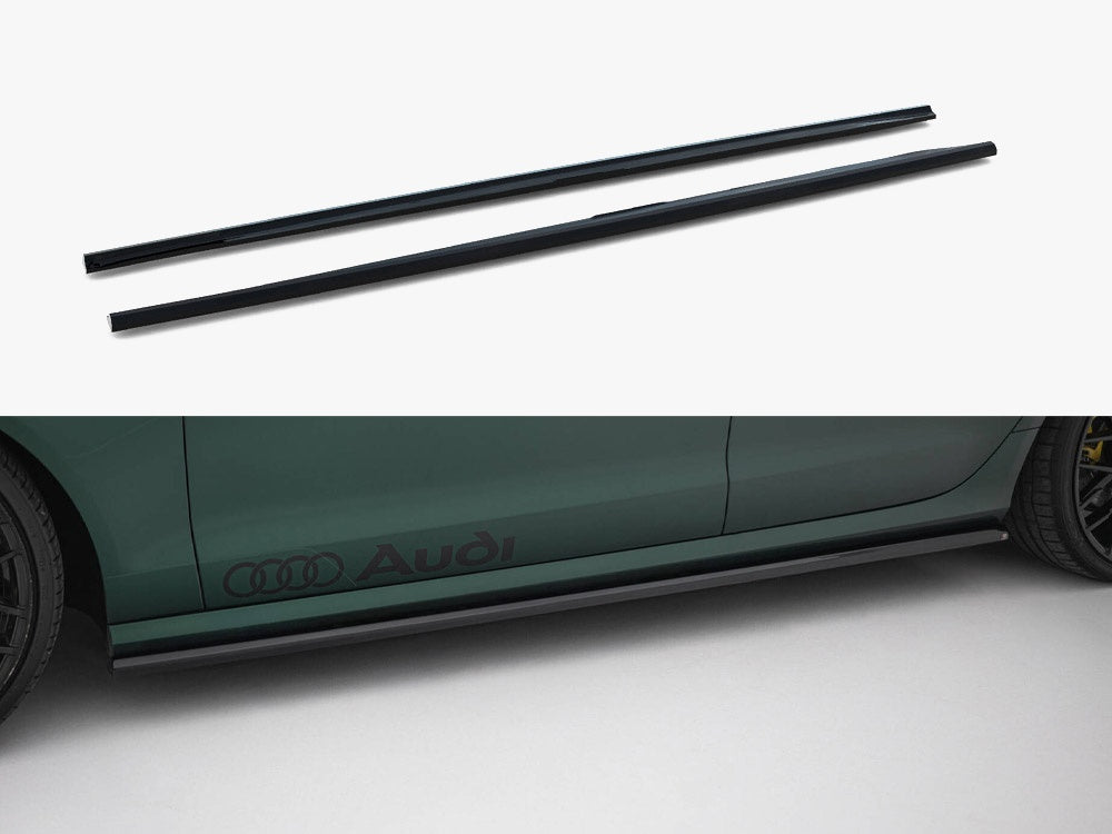 MAXTON® DESIGN side skirts diffuser for Audi S6 and A6 C7 S-line, 2011-2014, showing sleek body styling parts on a car.