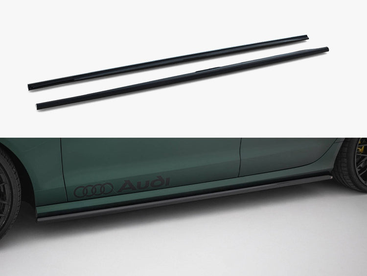 MAXTON® DESIGN side skirts diffuser for Audi S6 and A6 C7 S-line, 2011-2014, showing sleek body styling parts on a car.