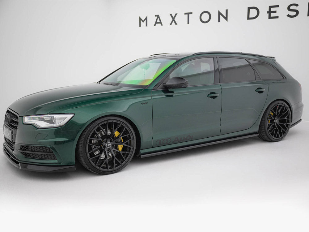 MAXTON® DESIGN side skirts diffusers for Audi S6 / A6 C7 S-line (2011-2014) body styling accessories on a car.