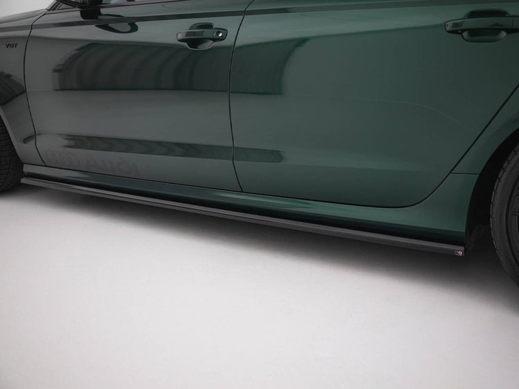 MAXTON® DESIGN side skirts diffusers for Audi S6 / A6 C7 S-line 2011-2014, showing sleek body styling components.