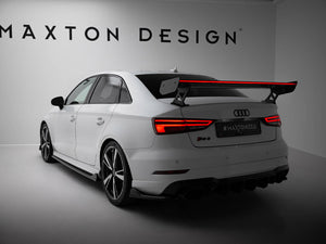 Carbon Spoiler With External Brackets Uprights + LED Audi A3 / A3 S-Line / S3 / RS3 Sedan 8V / 8V Facelift - Wayside Performance 
