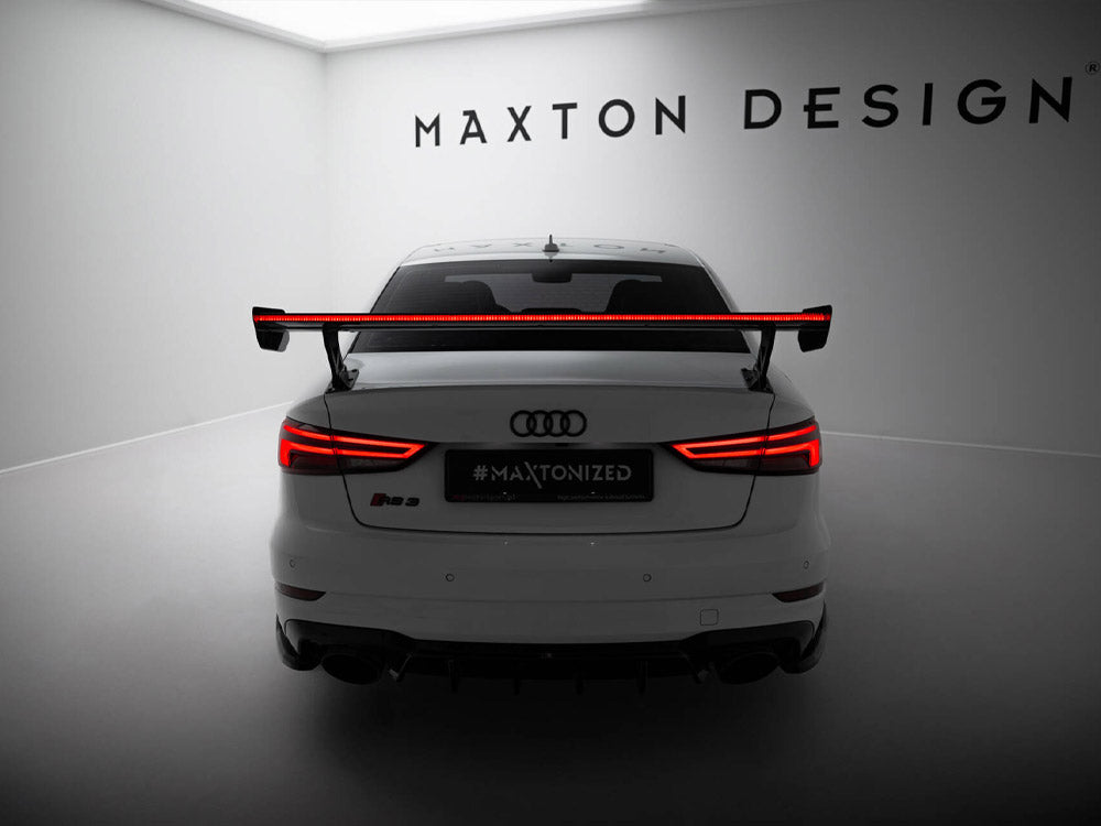 Carbon Spoiler With External Brackets Uprights + LED Audi A3 / A3 S-Line / S3 / RS3 Sedan 8V / 8V Facelift - Wayside Performance 