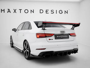 Carbon Spoiler With External Brackets Uprights + LED Audi A3 / A3 S-Line / S3 / RS3 Sedan 8V / 8V Facelift - Wayside Performance 