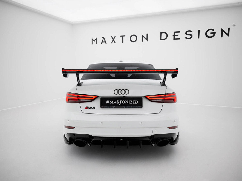 Carbon Spoiler With External Brackets Uprights + LED Audi A3 / A3 S-Line / S3 / RS3 Sedan 8V / 8V Facelift - Wayside Performance 