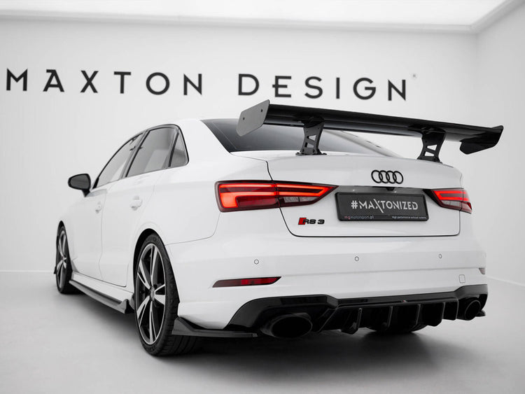 Carbon Spoiler With Internal Brackets Uprights Audi A3 / A3 S-Line / S3 / RS3 Sedan 8V / 8V Facelift - Wayside Performance 