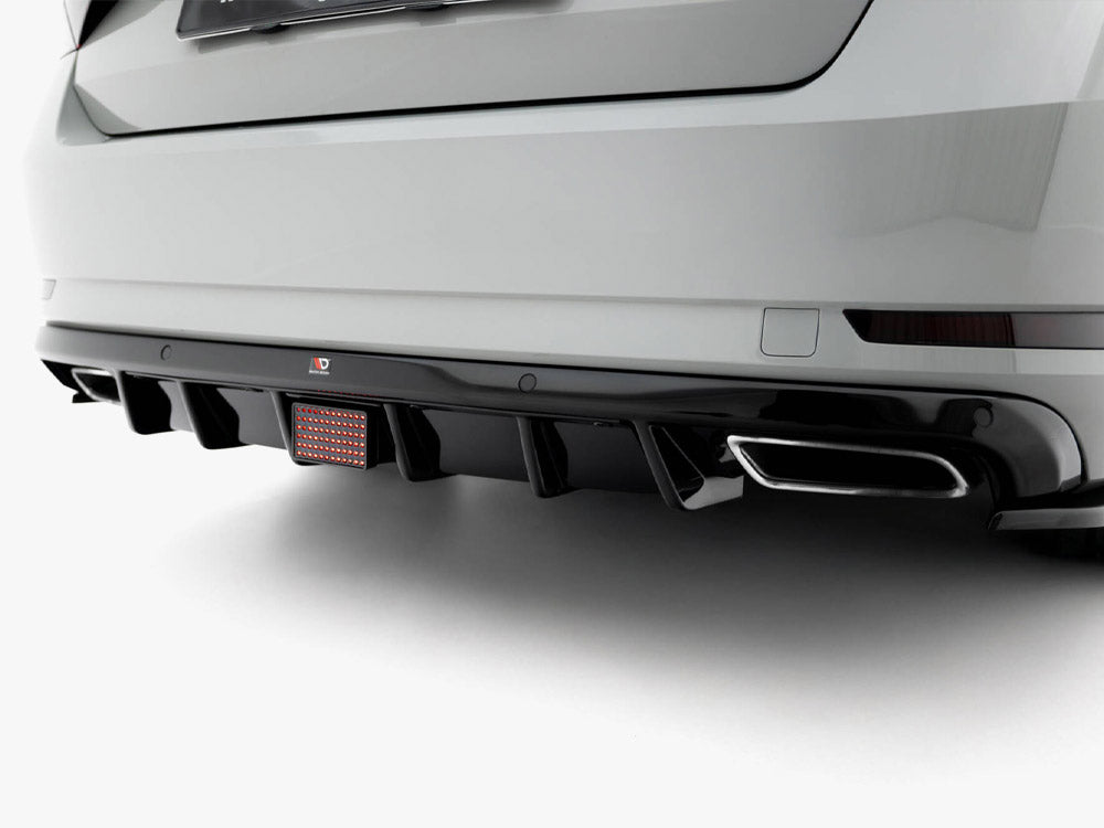 Maxton Design LED STOP light for Skoda Superb Mk3 liftback and combi, body and styling car accessory, installed on vehicle rear.