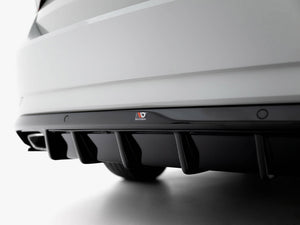 Maxton Design Rear Valance V.2 for Skoda Superb Mk3 liftback and Combi, black body styling part with aerodynamic design