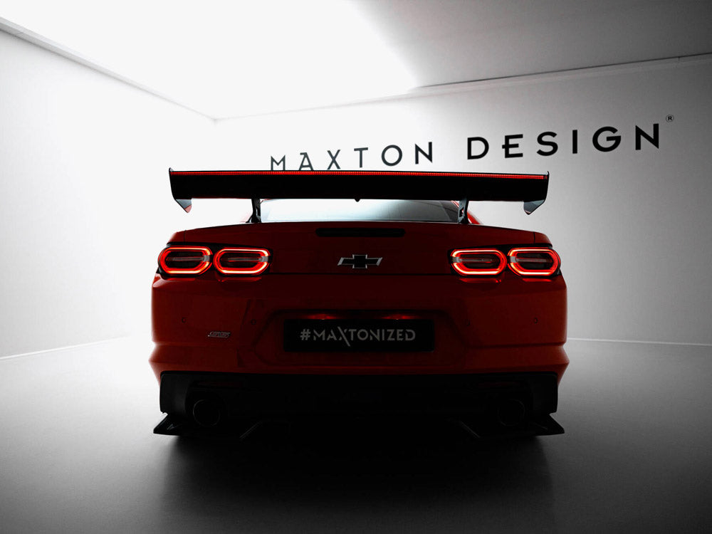 Carbon Spoiler With Internal Brackets Uprights + LED Chevrolet Camaro SS Mk6 Facelift - Wayside Performance 