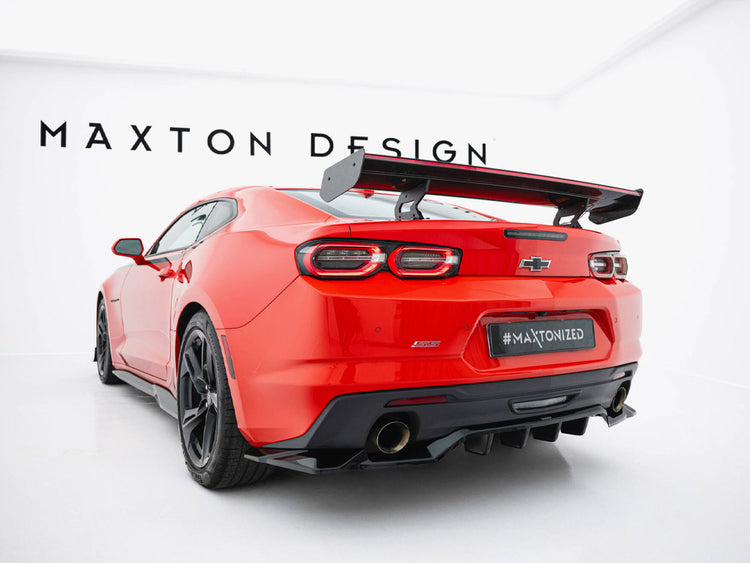 Carbon Spoiler With Internal Brackets Uprights + LED Chevrolet Camaro SS Mk6 Facelift - Wayside Performance 