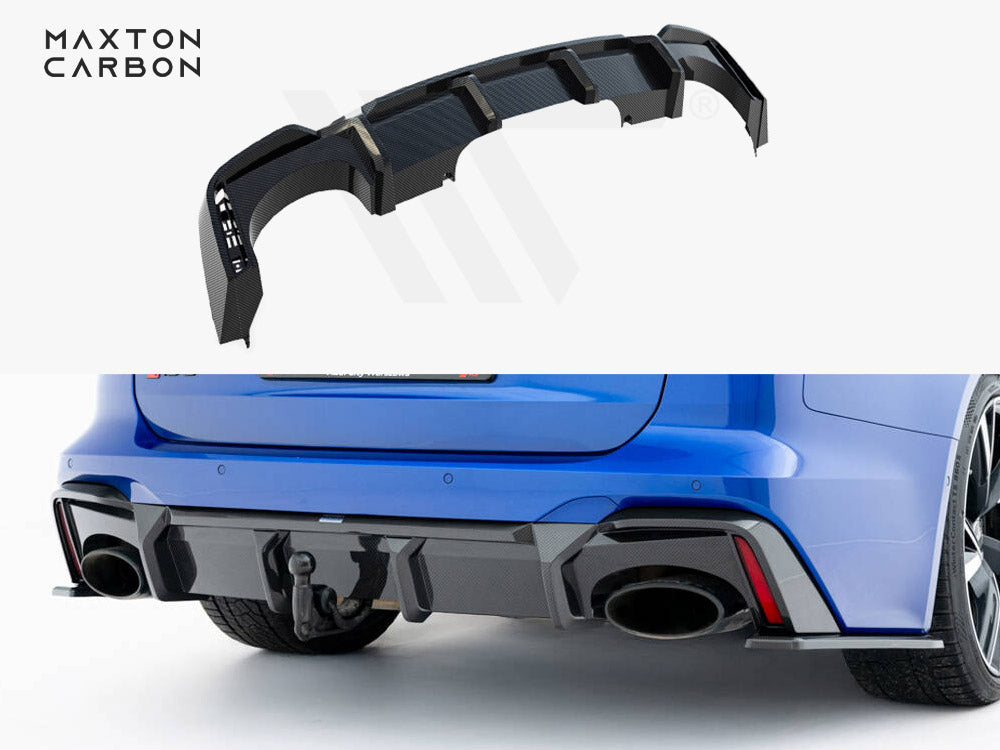 Prepreg Carbon Fiber Rear Diffuser Audi RS6 C8 (version with towbar) - Wayside Performance 