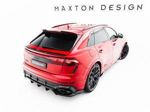 Maxton Design Audi RSQ8 Mk1 Facelift upper spoiler CAP in black, showing the sleek aerodynamic design for the vehicle.