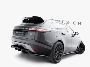 Maxton Rear Splitter V.2 with vertical bars installed on a Land Rover Range Rover Velar R-Dynamic Mk1, part of MAXTON® DESIGN body styling.