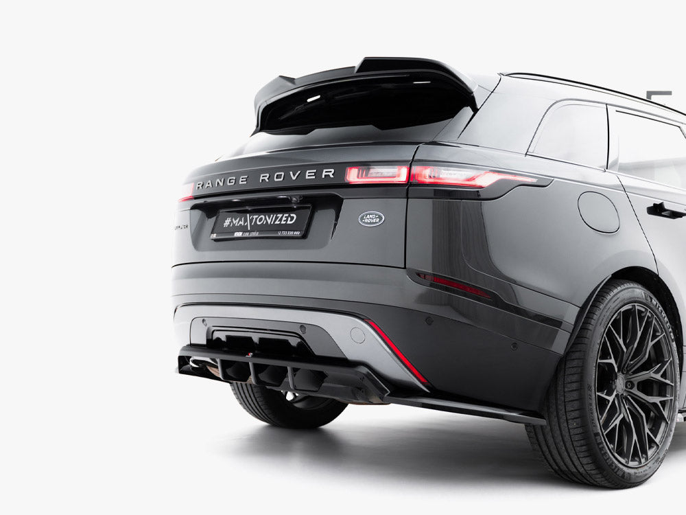 Maxton Design rear splitter with vertical bars for Land Rover Range Rover Velar R-Dynamic Mk1, body and styling accessory.