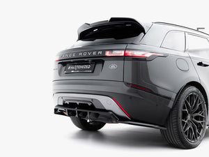 Maxton Design rear splitter with vertical bars for Land Rover Range Rover Velar R-Dynamic Mk1, body and styling accessory.