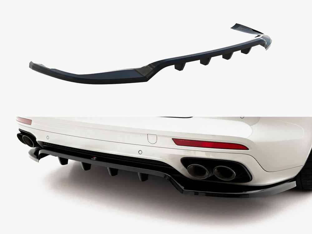 Maxton Design Central Rear Splitter (Vertical Bars) Porsche Panamera E-Hybrid 971 Facelift
