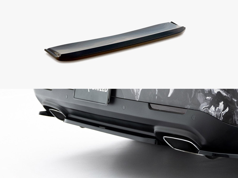 Maxton Design Dodge Challenger GT Mk3 facelift rear splitter, black body styling part, mounted on sporty car with aerodynamic details.
