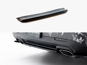 Maxton Design Dodge Challenger GT Mk3 facelift rear splitter, black body styling part, mounted on sporty car with aerodynamic details.
