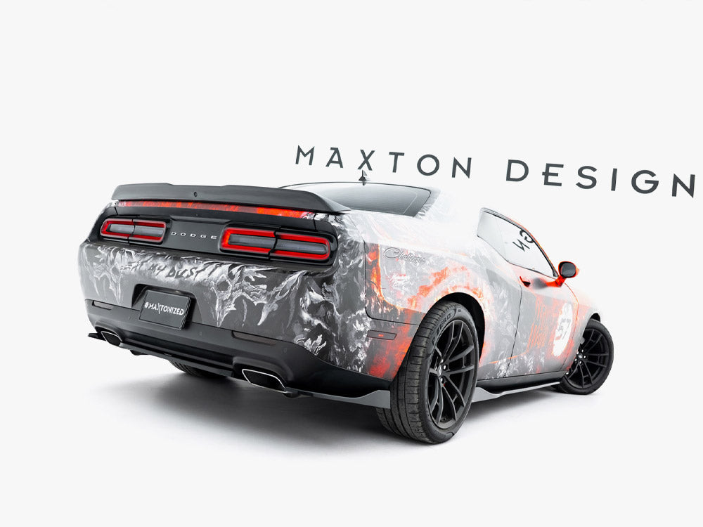 Maxton Design rear splitter for Dodge Challenger GT Mk3 Facelift, body and styling accessory in black with aerodynamic design.
