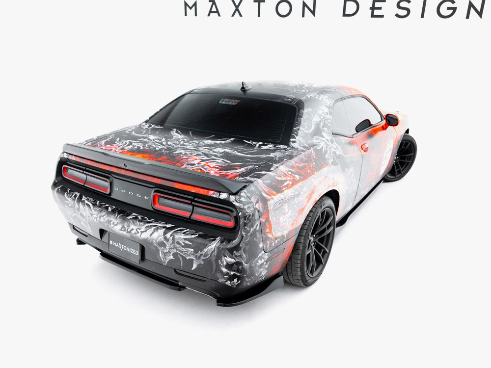 Maxton Design rear splitter for Dodge Challenger GT Mk3 Facelift, body and styling accessory, black aerodynamic car part.