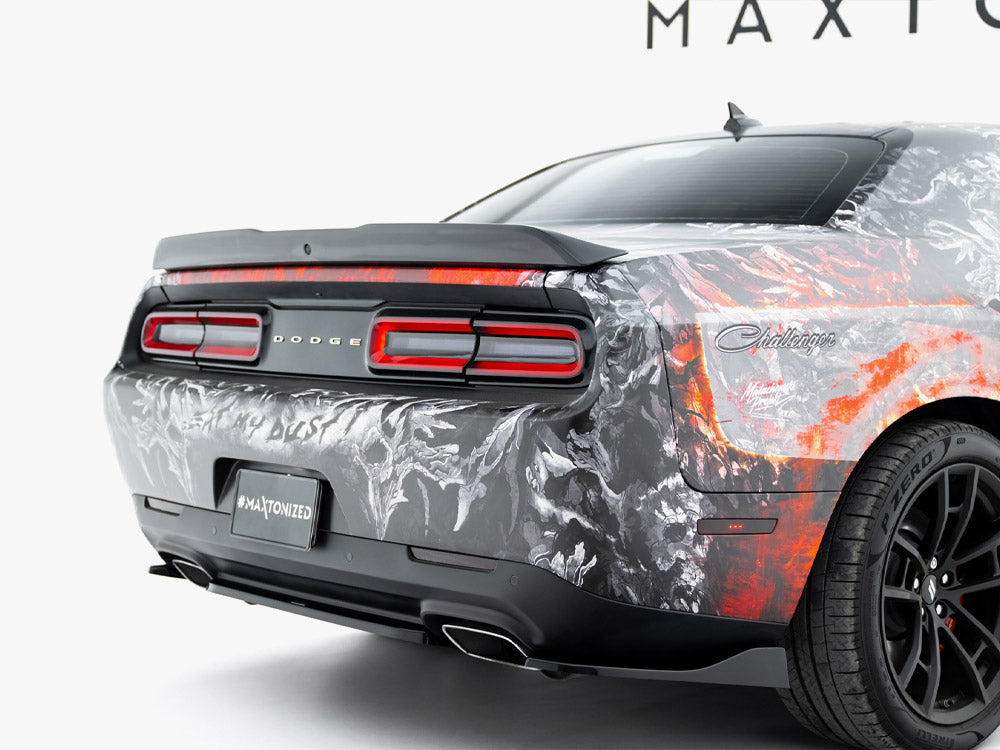 Maxton Design Dodge Challenger GT Mk3 Facelift rear splitter installed on a sporty car, showcasing sleek body styling features.